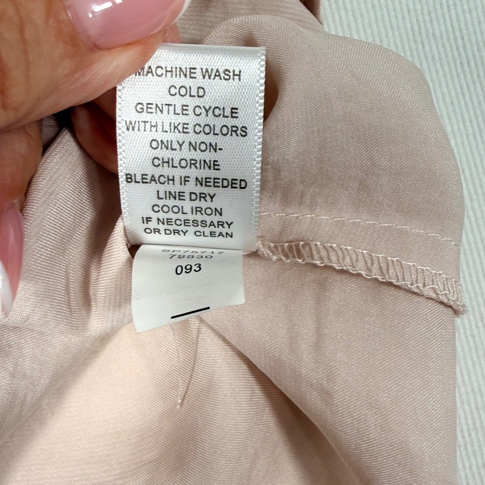 Spense Flutter Sleeve Blouse M Cream/Rose Satin Top Office Date night silky - Picture 9 of 15